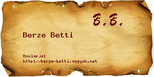 Berze Betti névjegykártya